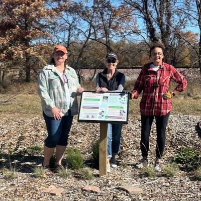 Marty, Lori & Melanie working on the Pollinator Garden