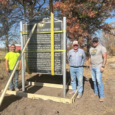 Andy & Nick working on installing Historical Marker