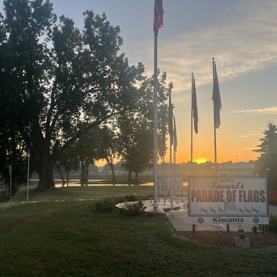 Parade of Flags with sunrise